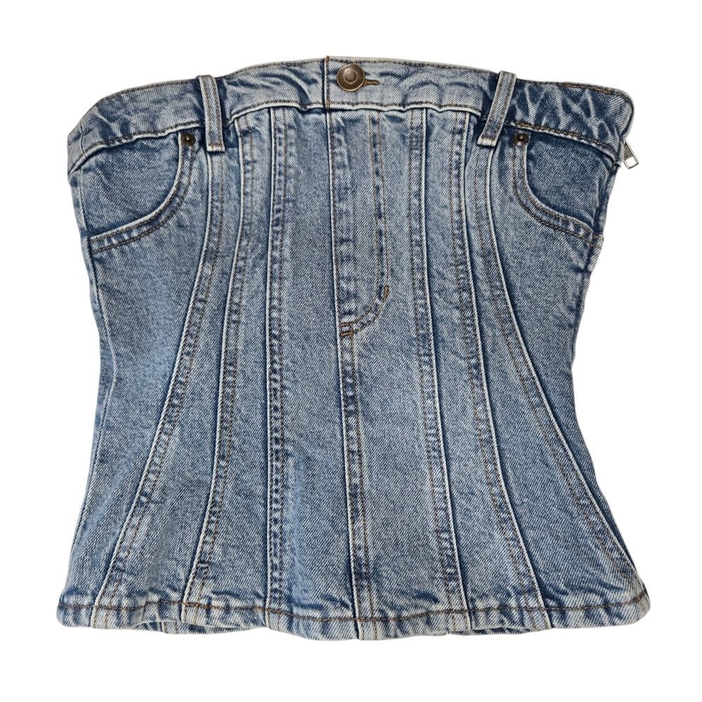 Divided Denim Corset Top